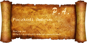 Poczkodi Ambrus névjegykártya